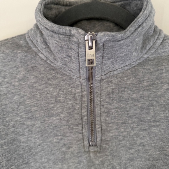 TNA | Size XS | Grey 1/4 Zip Cropped Sweatshirt - Picture 5 of 6